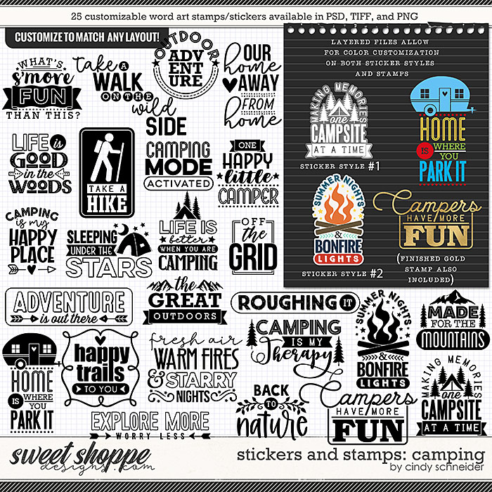 Cindy's Layered Stickers and Stamps: Camping by Cindy Schneider