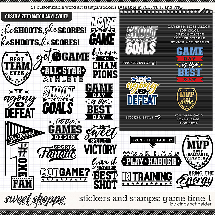 Cindy's Layered Stamps and Stickers: Game Time 1 by Cindy Schneider