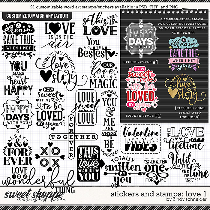Cindy's Layered Stickers and Stamps: Love 1 by Cindy Schneider