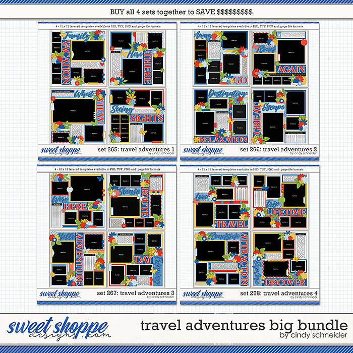 Cindy's Layered Templates - Travel Adventures Big Bundle by Cindy Schneider