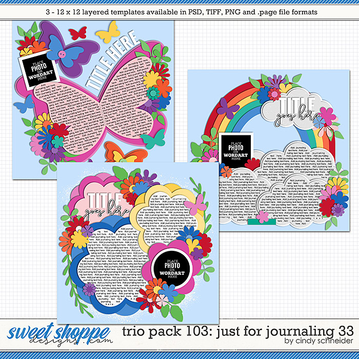 Cindy's Layered Templates - Trio Pack 103: Just for Journaling 33 by Cindy Schneider