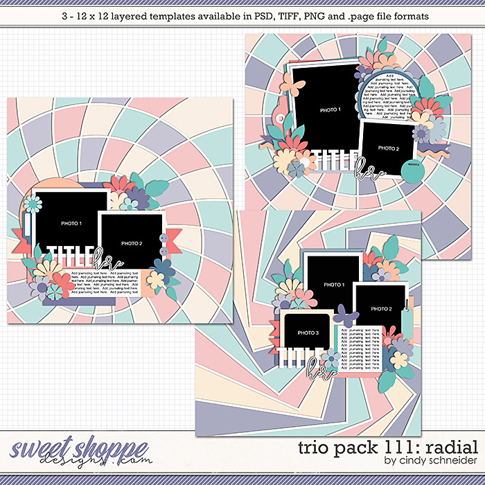 Cindy's Layered Templates - Trio Pack 111: Radial by Cindy Schneider