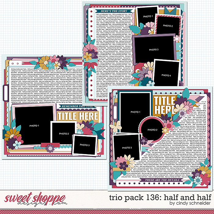 Cindy's Layered Templates - Trio Pack 136: Half and Half by Cindy Schneider