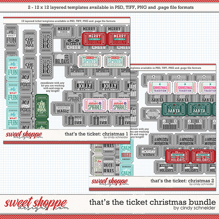 Cindy's Layered Templates - That's the Ticket Christmas Bundle by Cindy Schneider