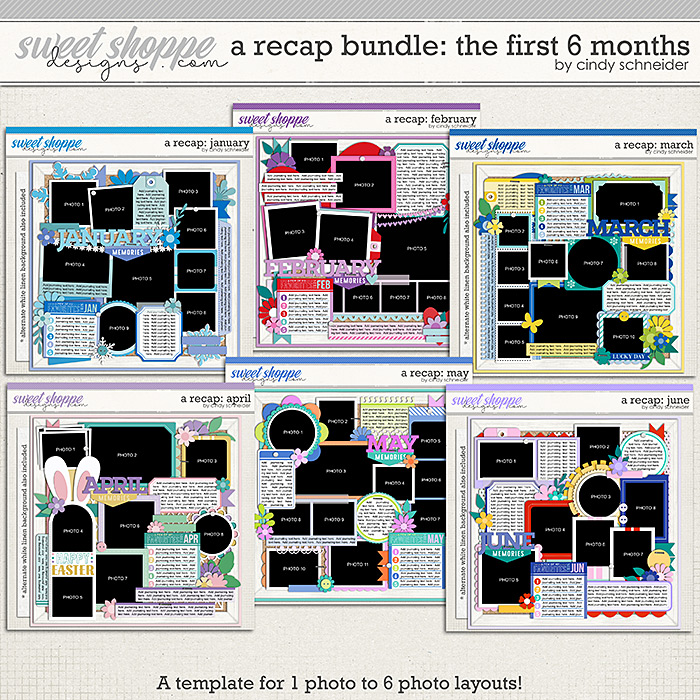 Cindy's Layered Templates - A Recap Bundle: The First 6 Months by Cindy Schneider