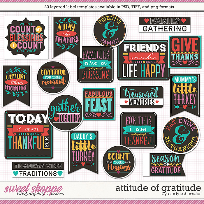 Cindy's Layered Labels - Attitude of Gratitude by Cindy Schneider Cindy's Layered Labels - Attitude of Gratitude by Cindy Schneider