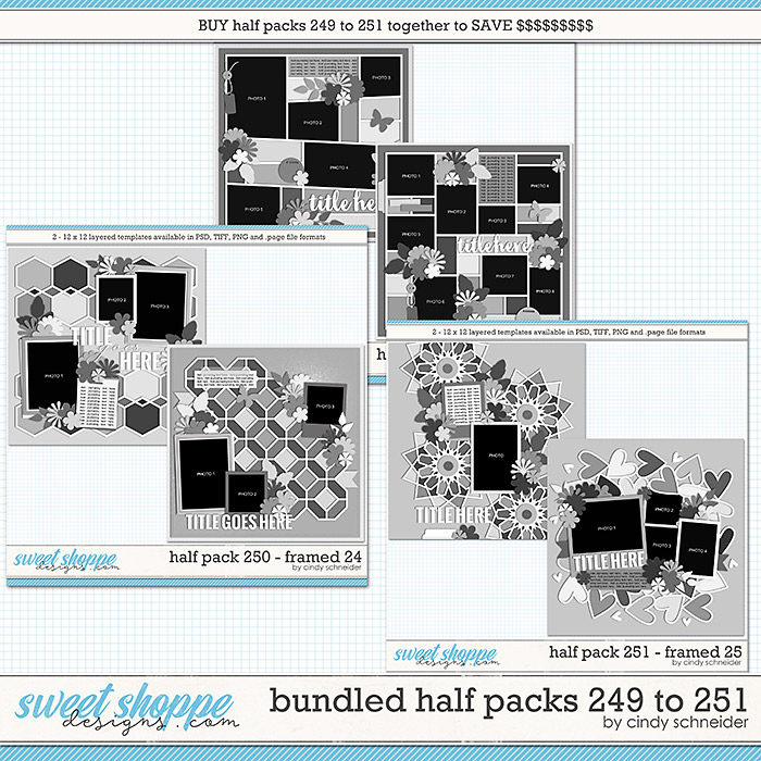 Cindy's Layered Templates - Bundled Half Packs #249-251 by Cindy Schneider