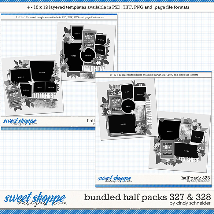 Cindy's Layered Templates - Bundled Half Packs 327 & 328 by Cindy Schneider