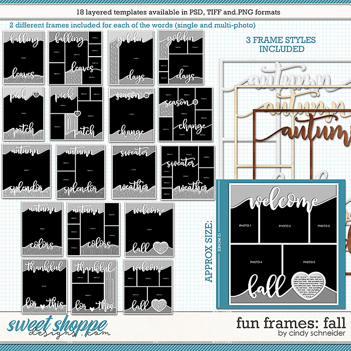 Cindy's Layered Templates - Fun Frames: Fall by Cindy Schneider Cindy's Layered Templates - Fun Frames: Fall by Cindy Schneider