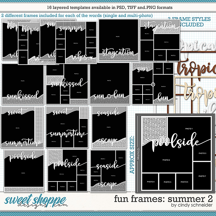 Cindy's Layered Templates - Fun Frames: Summer 2 by Cindy Schneider Cindy's Layered Templates - Fun Frames: Summer 2 by Cindy Schneider
