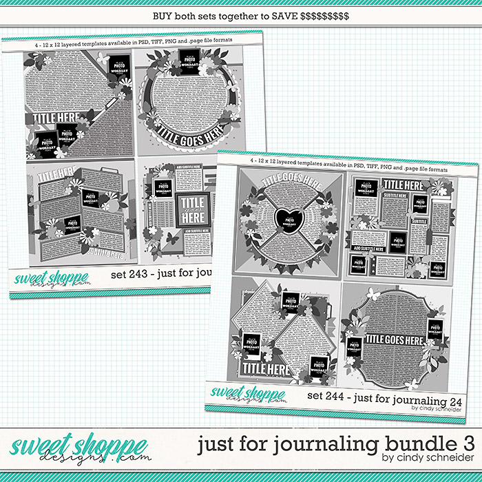 Cindy's Layered Templates - Just for Journaling Bundle 3 by Cindy Schneider