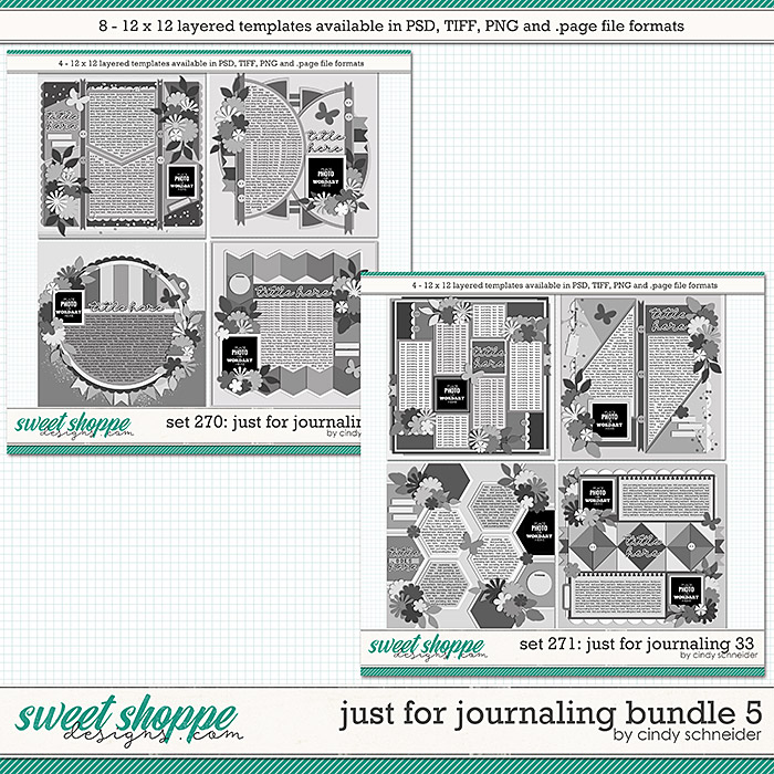 Cindy's Layered Templates - Just for Journaling Bundle 5 by Cindy Schneider