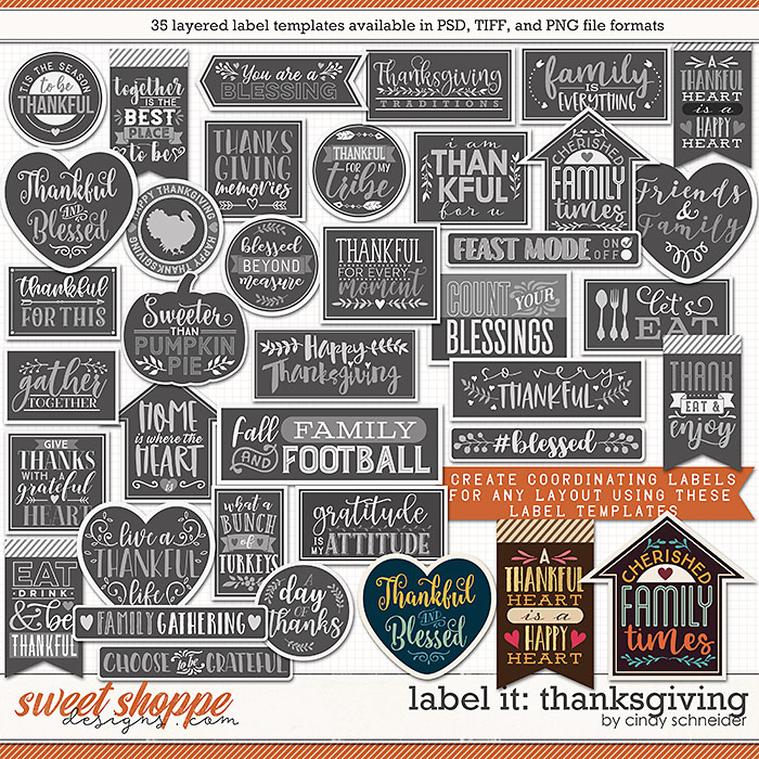 Cindy's Layered Templates - Label It: Thanksgiving by Cindy Schneider