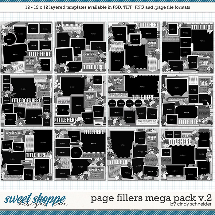 Cindy's Layered Templates - Page Fillers MEGA Pack Volume 2 by Cindy Schneider