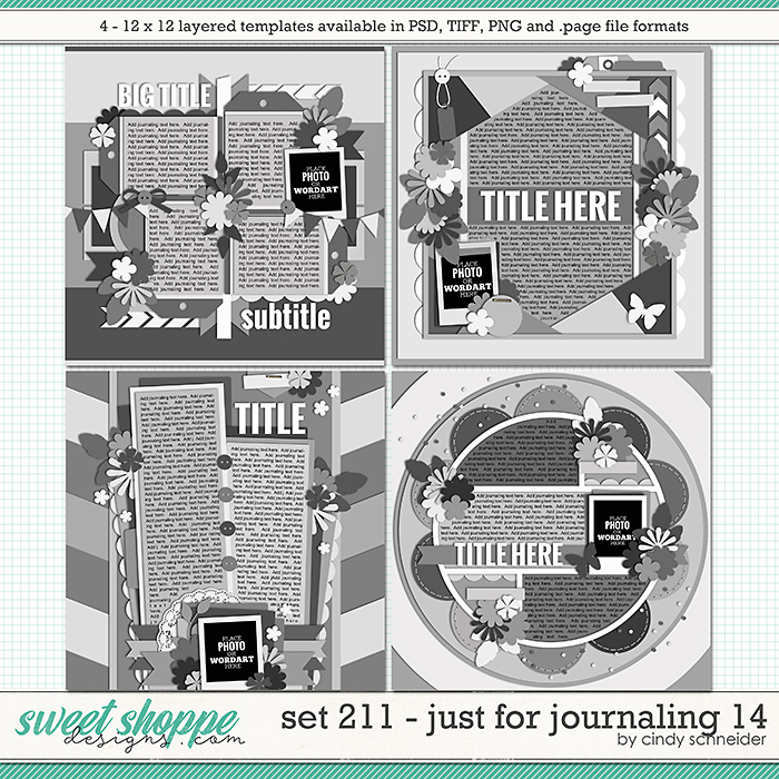 Cindy's Layered Templates - Set 211: Just for Journaling 14 by Cindy Schneider