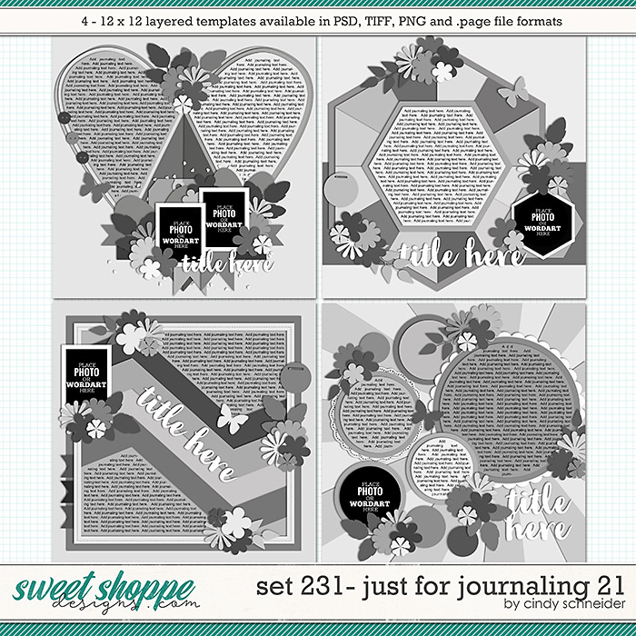 Cindy's Layered Templates - Set 231: Just for Journaling 21 by Cindy Schneider