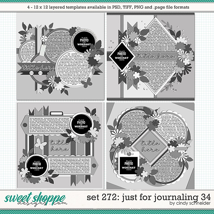 Cindy's Layered Templates - Set 272: Just for Journaling 34 by Cindy Schneider
