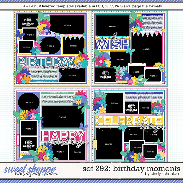 Cindy's Layered Templates - Set 292: Birthday Moments by Cindy Schneider