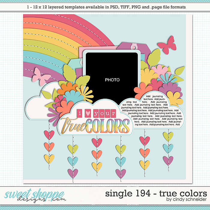 Cindy's Layered Templates - Single 194: True Colors by Cindy Schneider