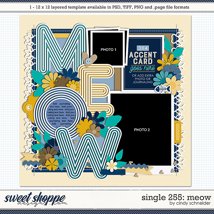 Cindy's Layered Templates - Single 255: Meow by Cindy Schneider