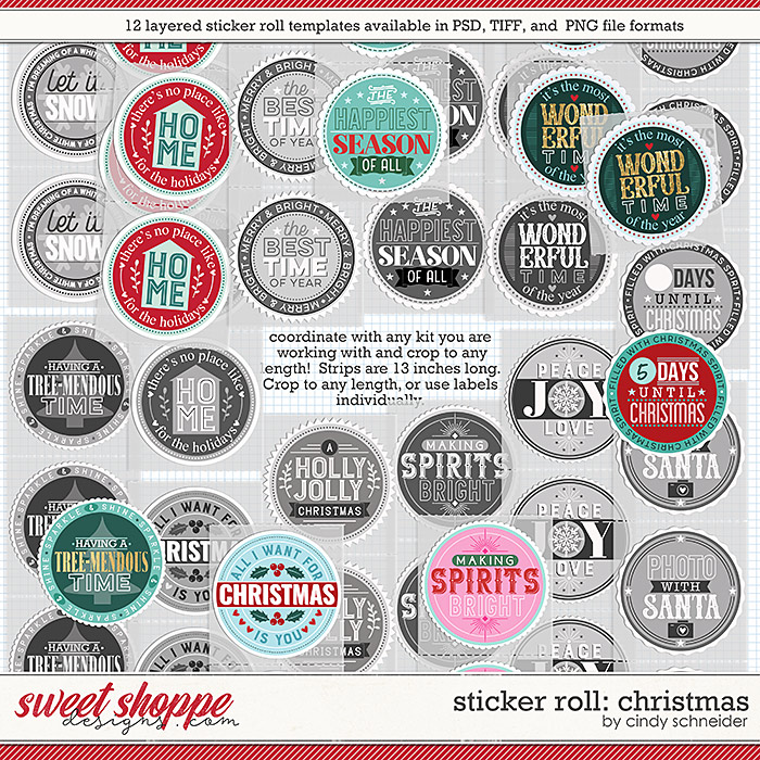 Cindy's Layered Templates - Sticker Roll: Christmas by Cindy Schneider