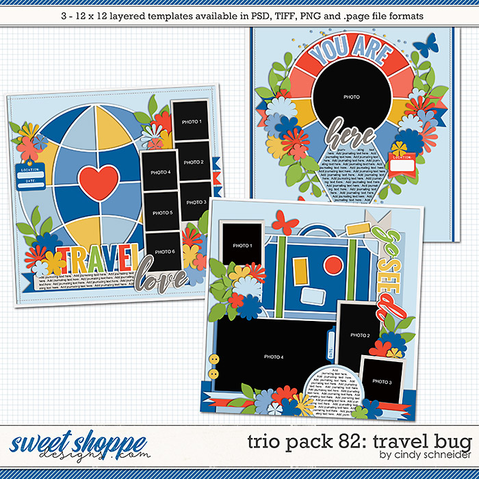 Cindy's Layered Templates - Trio Pack 82: Travel Bug by Cindy Schneider