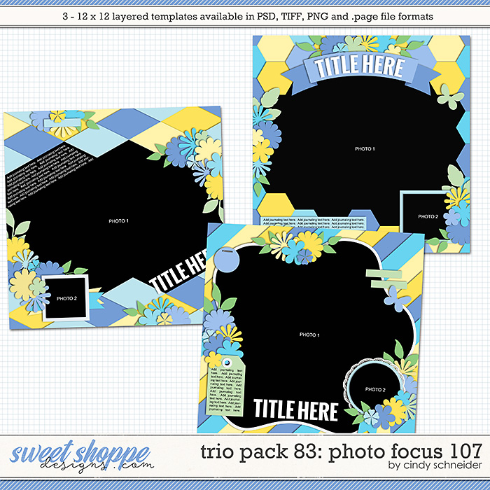 Cindy's Layered Templates - Trio Pack 83: Photo Focus 107 by Cindy Schneider