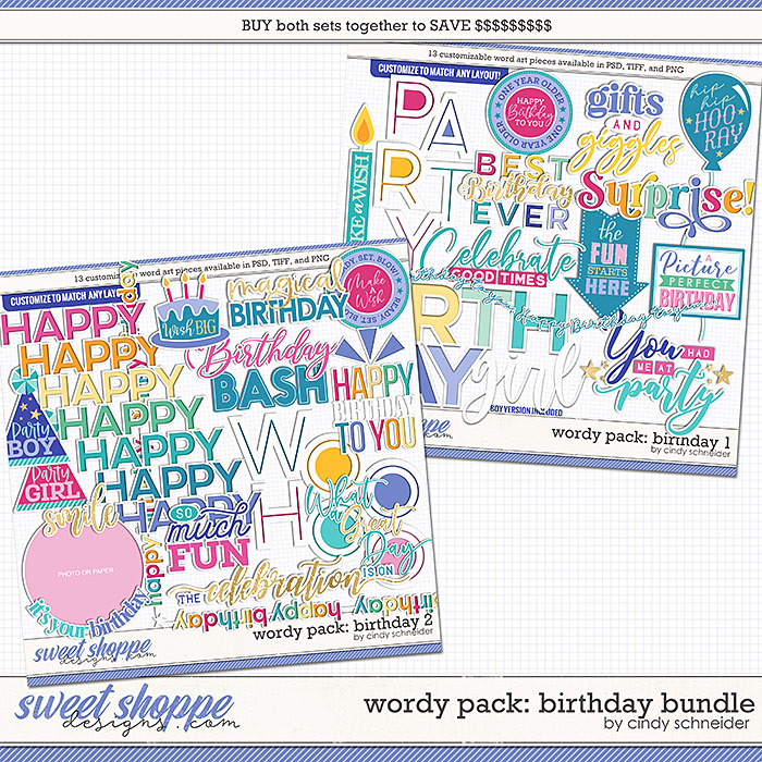 Cindy's Wordy Pack: Birthday Bundle by Cindy Schneider