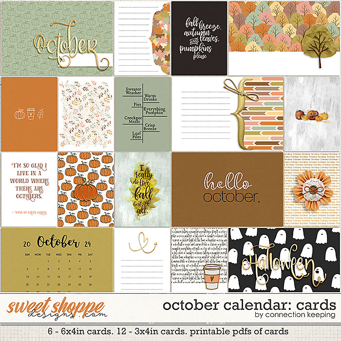 October Calendar Journal Cards by Connection Keeping