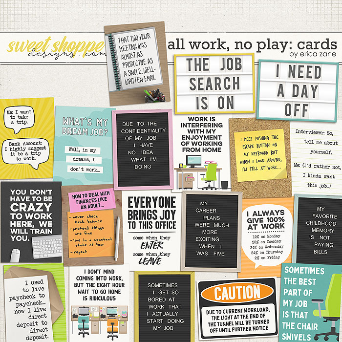 All Work, No Play: Cards by Erica Zane