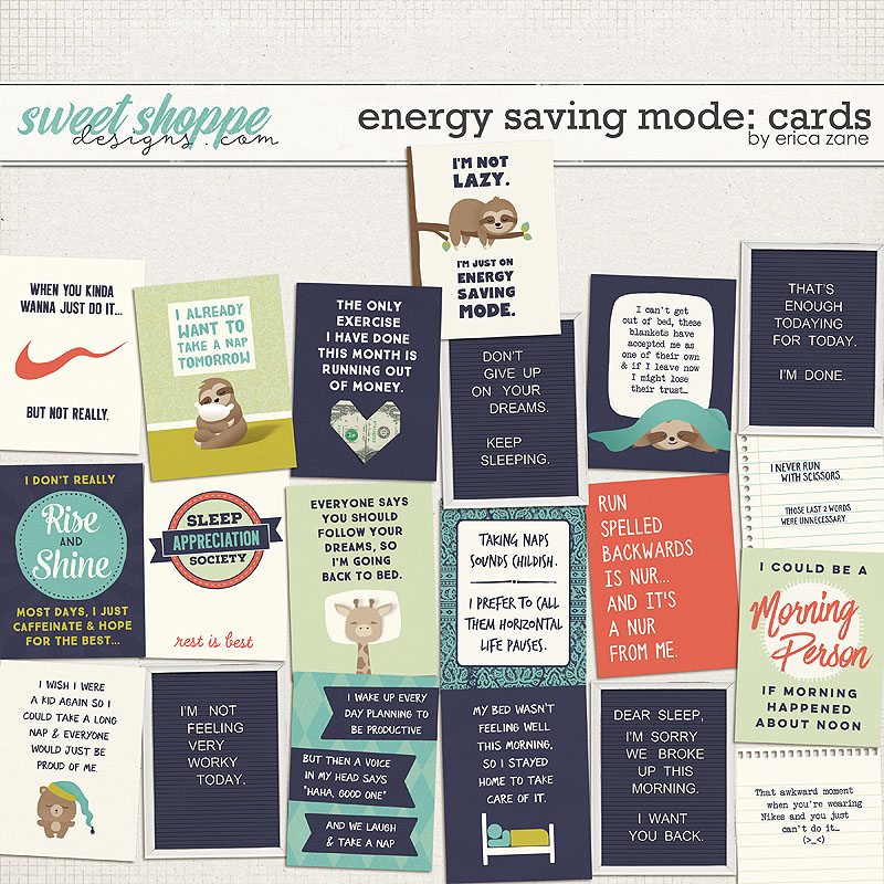 Energy Saving Mode: Cards by Erica Zane