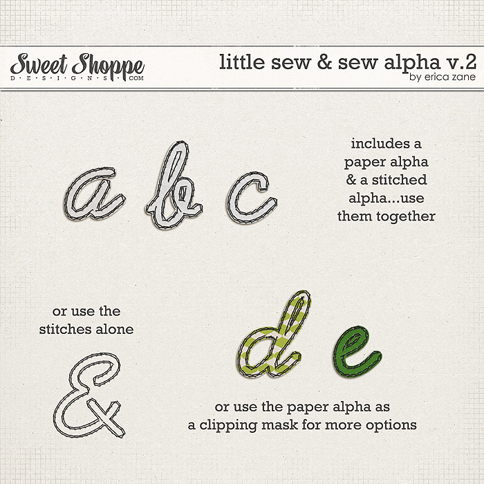 Little Sew & Sew Alpha v.2 by Erica Zane Little Sew & Sew Alpha v.2 by Erica Zane