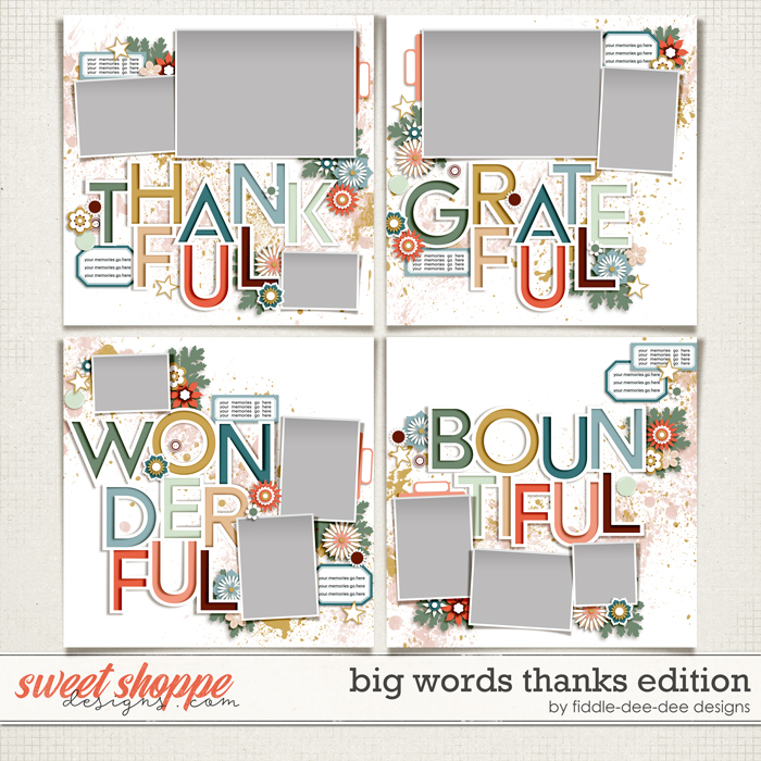 Big Words Thanks Edition by Fiddle-Dee-Dee Designs