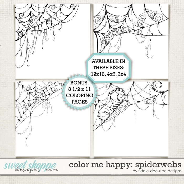 Color Me Happy: Spiderwebs by Fiddle-Dee-Dee Designs