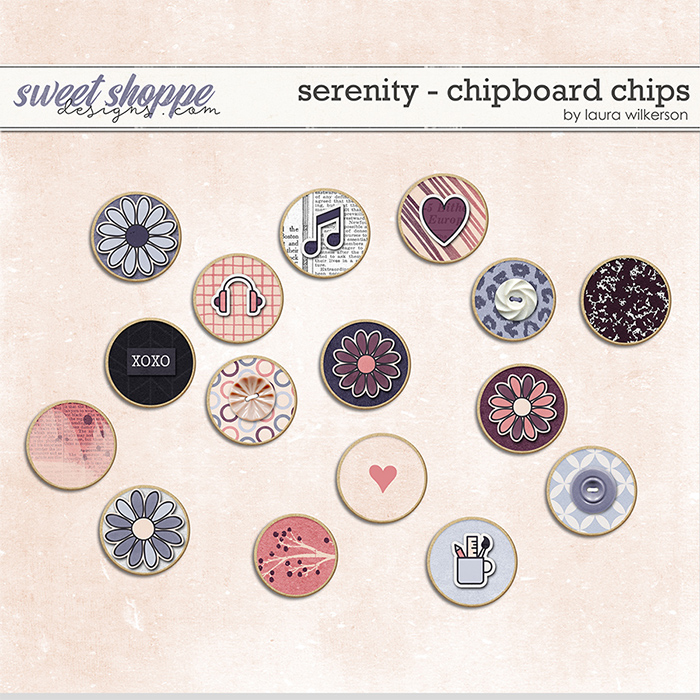 Serenity: Chipboard Chips by Laura Wilkerson