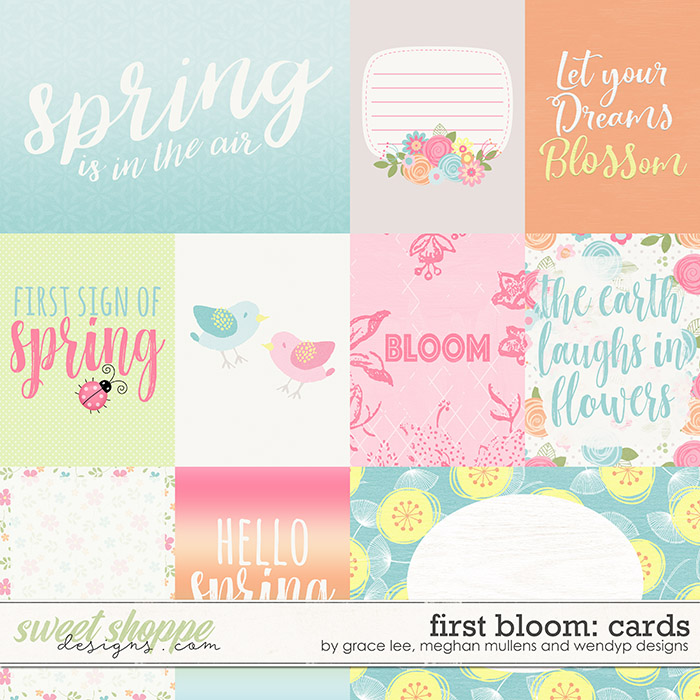 First Bloom: Cards by Grace Lee, Meghan Mullens, and Wendyp Designs