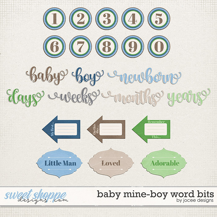 Baby Mine-Boy Word Bits by JoCee Designs