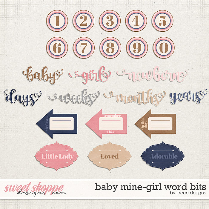 Baby Mine-Girl Word Bits by JoCee Designs