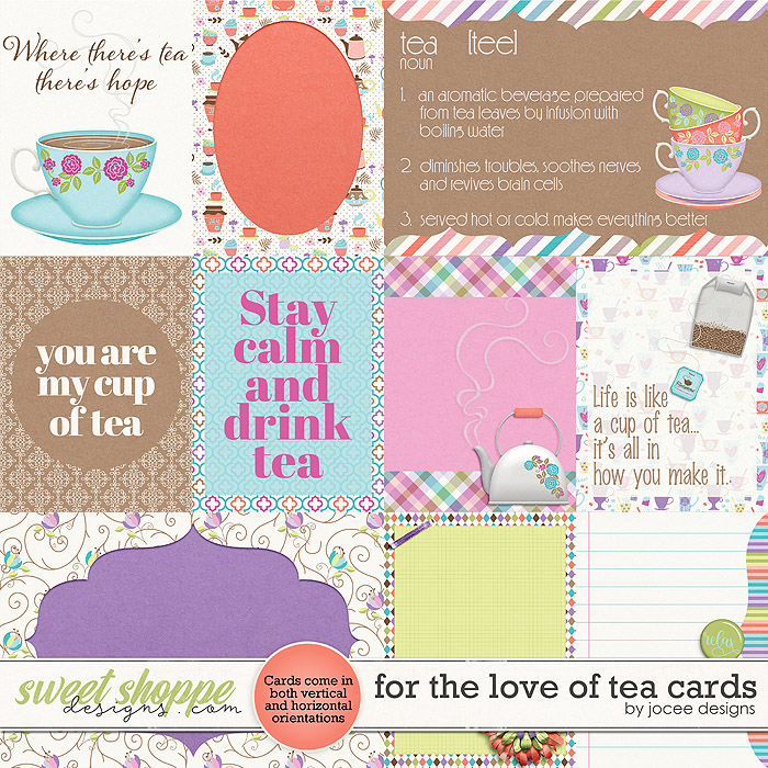 For the Love of Tea Cards by JoCee Designs