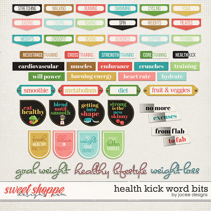 Health Kick Word Bits by JoCee Designs