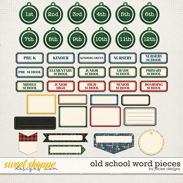 Old School Word Pieces by JoCee Designs