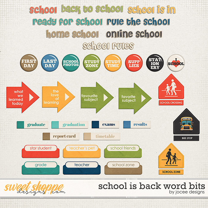 School is Back Word Bits by JoCee Designs