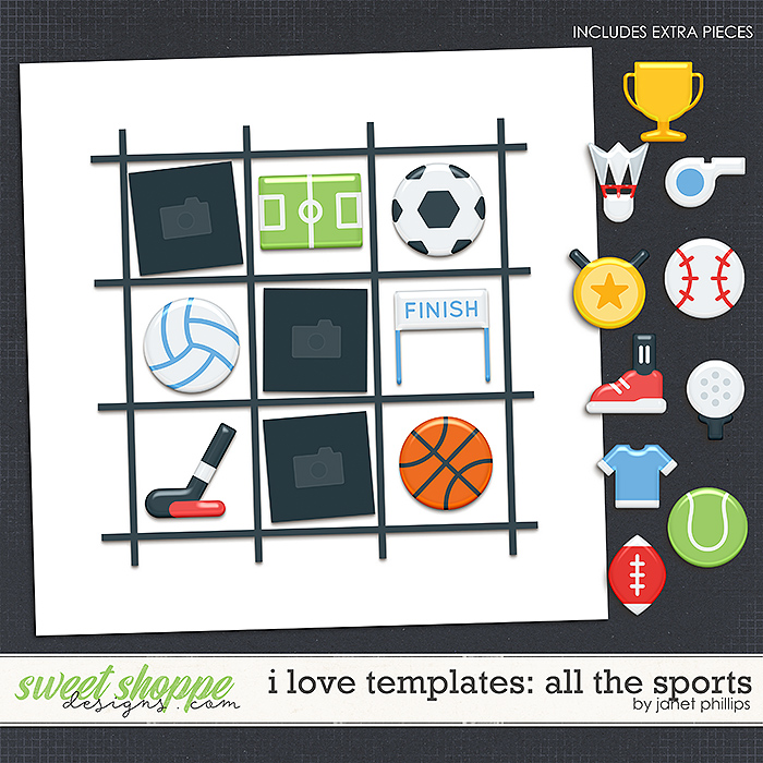 I LOVE TEMPLATES: ALL THE SPORTS by Janet Phillips