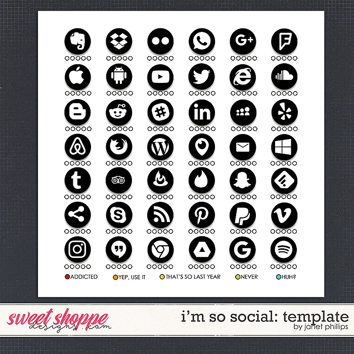 I'm So Social: Template by Janet Phillips
