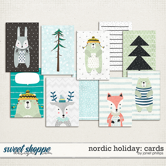 NORDIC HOLIDAY: JOURNALING CARDS by Janet Phillips