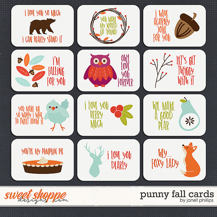 PUNNY FALL CARDS by Janet Phillips PUNNY FALL CARDS by Janet Phillips