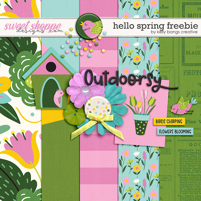 Hello Spring Freebie by Kelly Bangs Creative