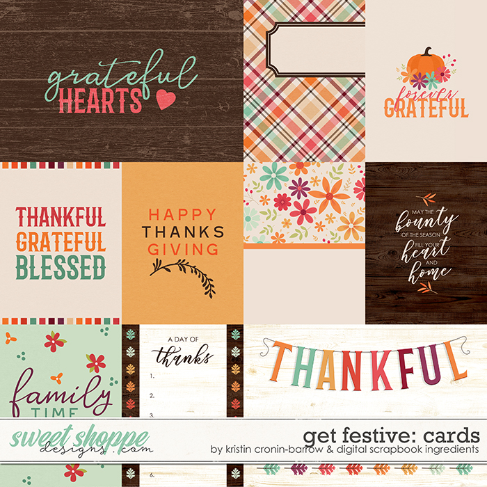 Get Festive: Thanksgiving | Cards by Kristin Cronin-Barrow & Digital Scrapbook Ingredients Get Festive: Thanksgiving | Cards by Kristin Cronin-Barrow & Digital Scrapbook Ingredients