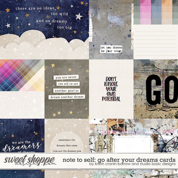 Note to Self: Go After Your Dreams Cards by Kristin Cronin-Barrow and Studio Basic Designs