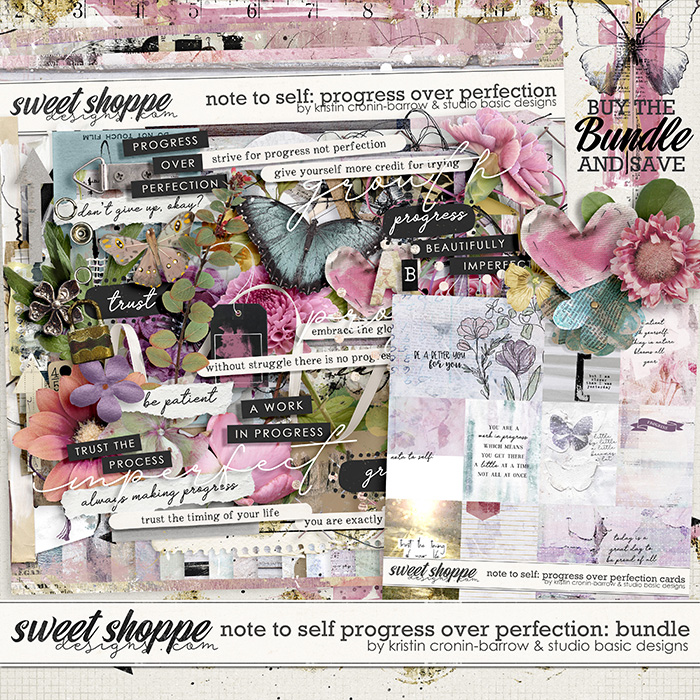 Note to Self: Progress Over Perfection Bundle by Kristin Cronin-Barrow and Studio Basic Designs